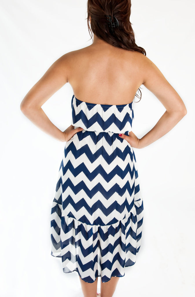 Time For a Picnic High-Low Dress In Navy