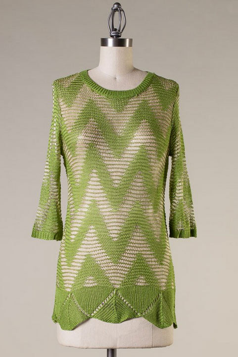 Untold Zigzag Top-Green