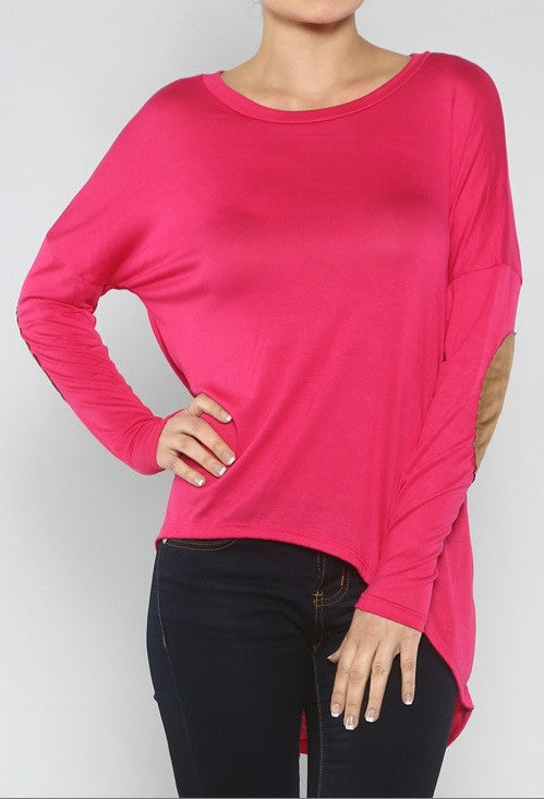 Vivian Elbow Patch Top-Mint