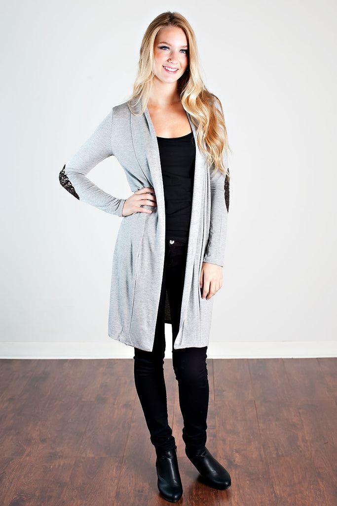 With A Little Glam Cardigan- Grey