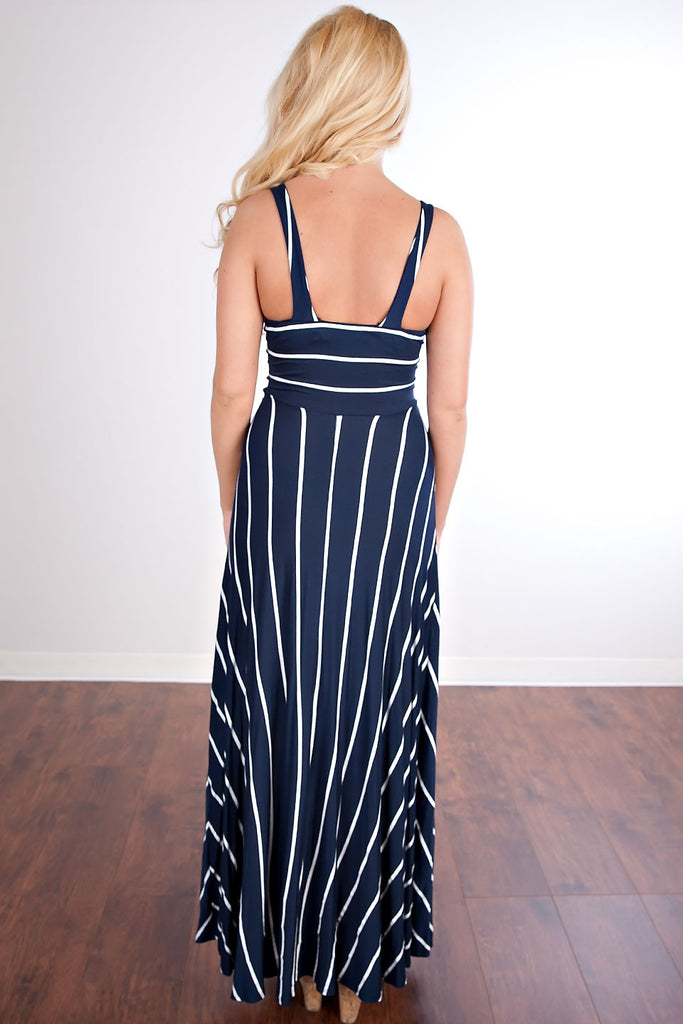 Without Further Ado Maxi Dress-Navy