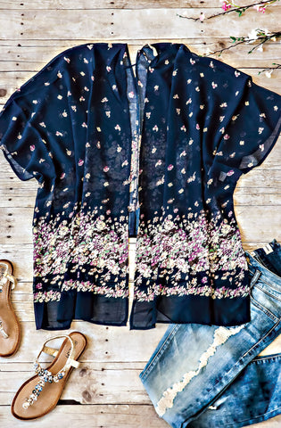 Floral Print Kimono Cardigan