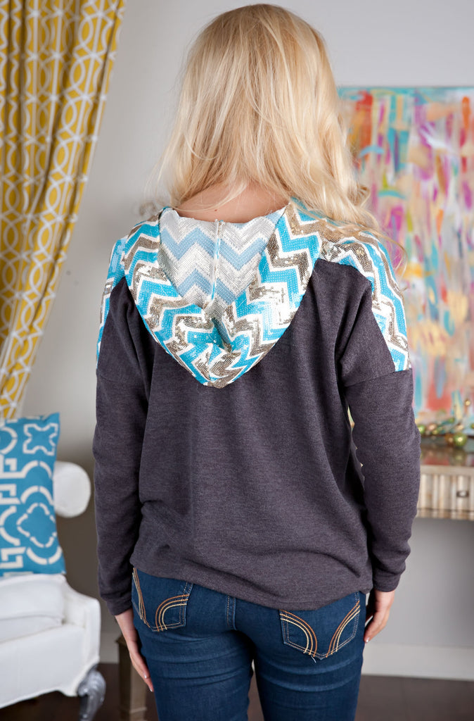 Sequin Zigzag Sweater Top